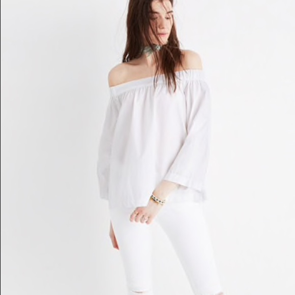 Madewell clean off the shoulder top